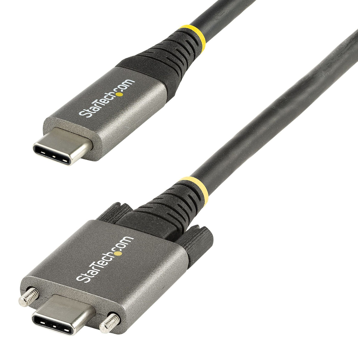 StarTech.com 50cm Side Screw Locking USB-C Cable 10Gbps 100W PD DP Alt Mode TPE