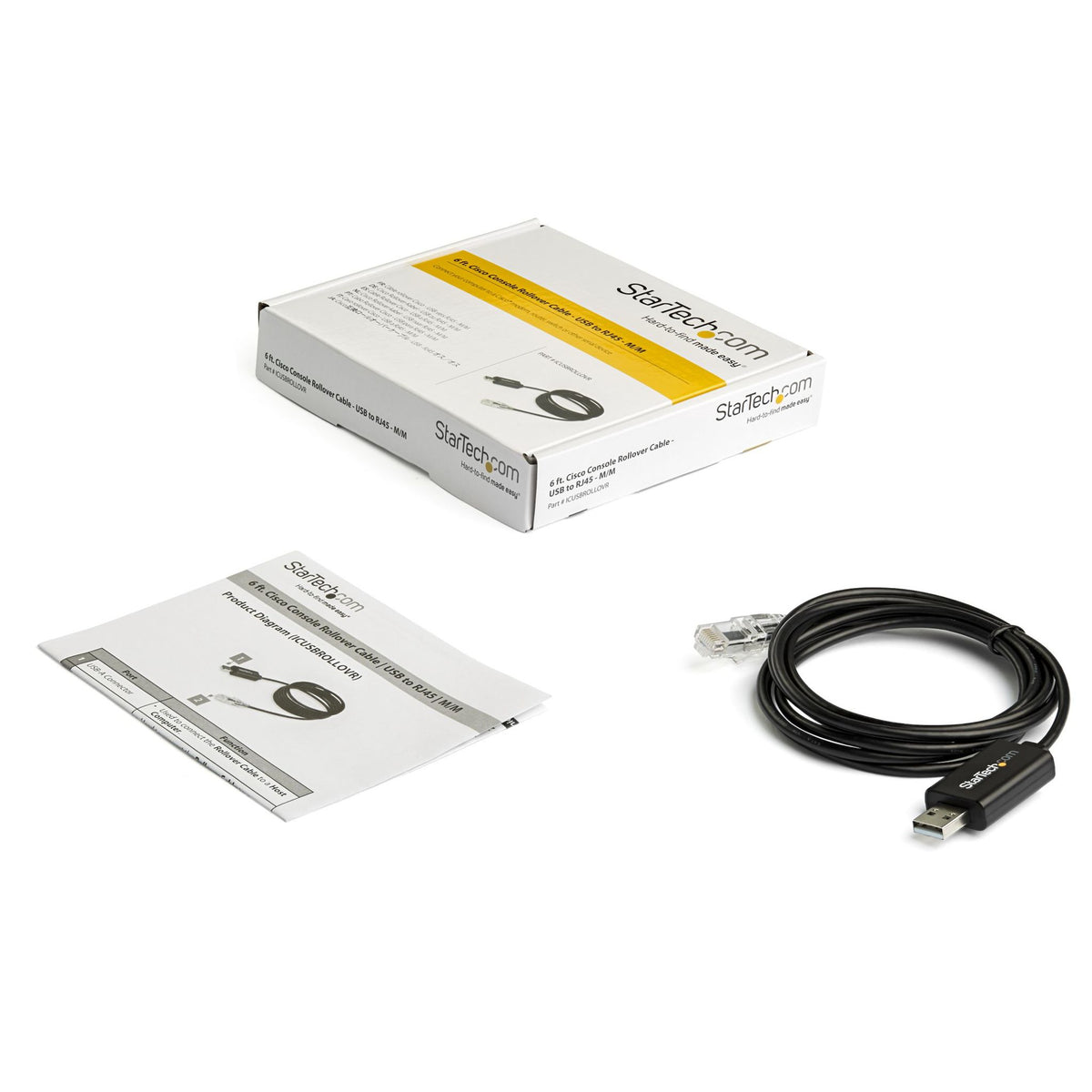 StarTech.com 6ft Cisco USB to RJ45 Rollover Cable M/M 460Kbps USB 2.0