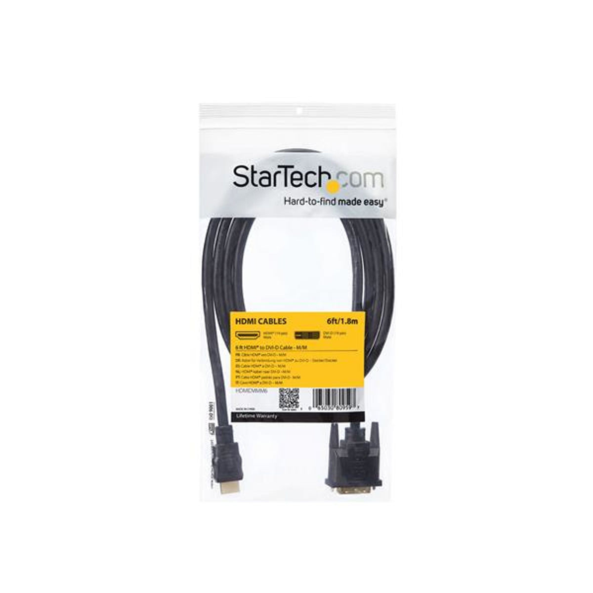 StarTech.com 6ft HDMI to DVI-D Cable Black