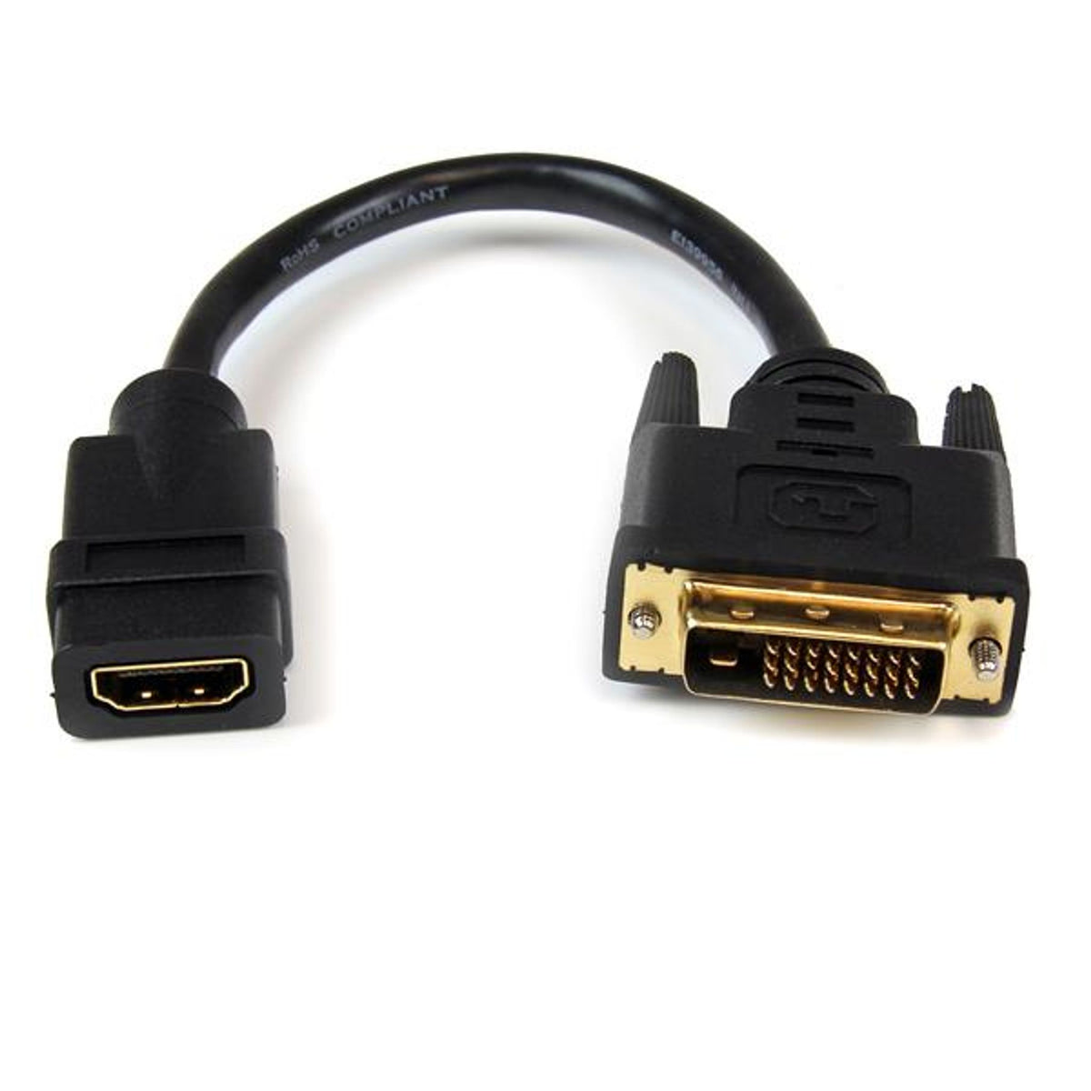 StarTech.com 8in HDMI to DVI-D Video Cable Adapter Black