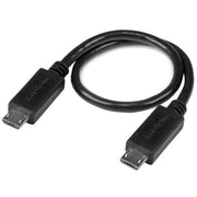 StarTech.com 8in Micro USB to Micro USB M/M Cable - USB OTG - Black
