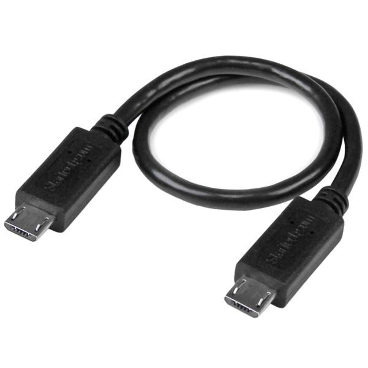 StarTech.com 8in Micro USB to Micro USB M/M Cable - USB OTG - Black