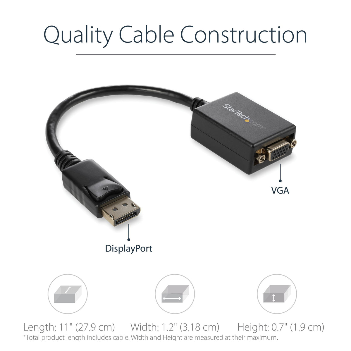 StarTech.com Active DisplayPort to VGA Adapter 1080p DP 1.2
