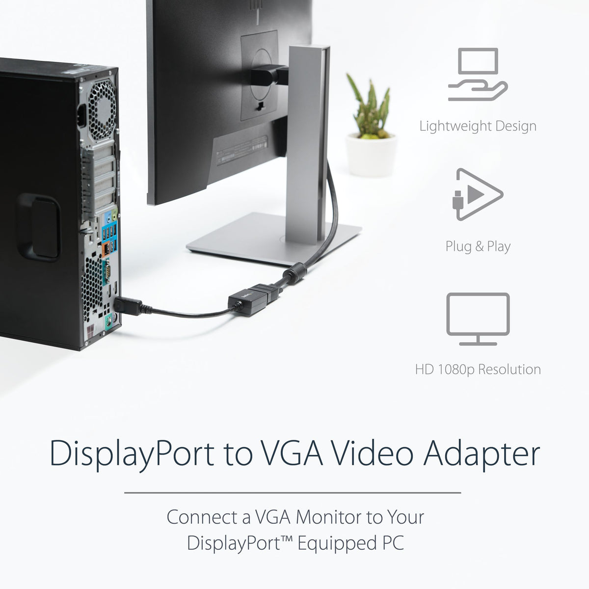 StarTech.com Active DisplayPort to VGA Adapter 1080p DP 1.2