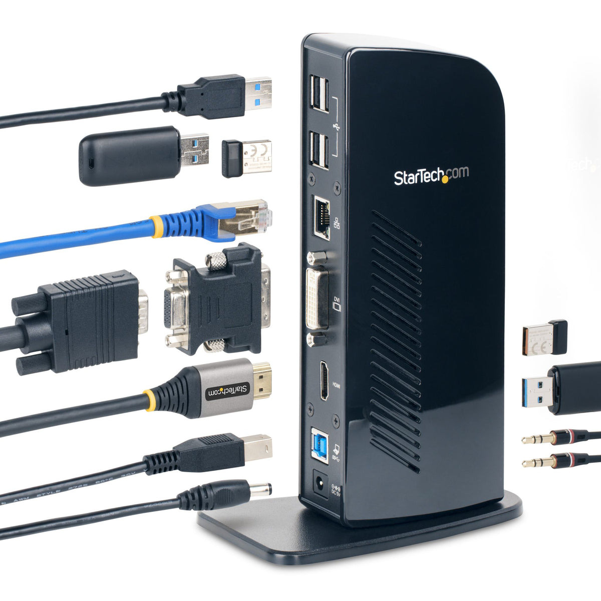 StarTech.com Dual Monitor USB 3.0 Docking Station HDMI DVI/VGA 6xUSB-A GbE Audio