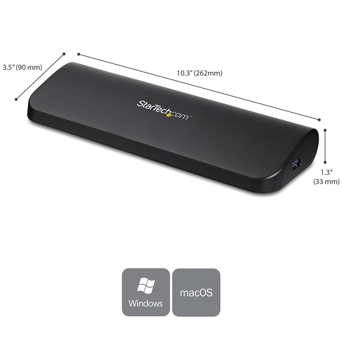StarTech.com Dual Monitor USB 3.0 Docking Station HDMI DVI VGA 3xUSB-A GbE Audio