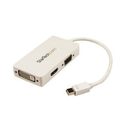 StarTech.com Mini DisplayPort to VGA DVI HDMI Adapter White 3-in-1 Converter