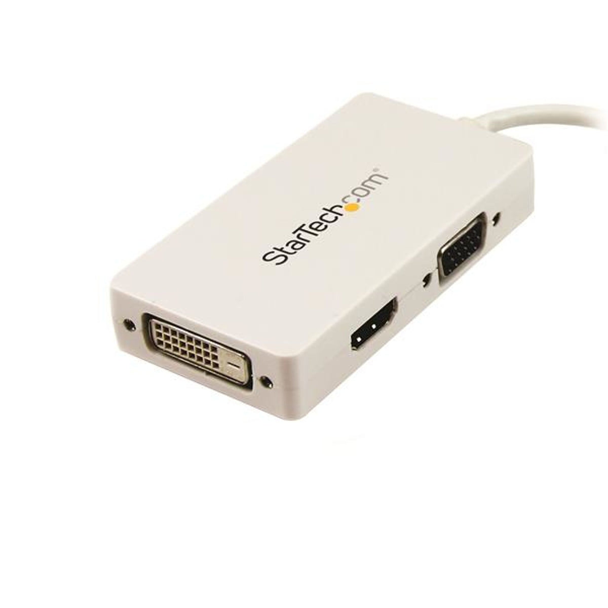 StarTech.com Mini DisplayPort to VGA DVI HDMI Adapter White 3-in-1 Converter