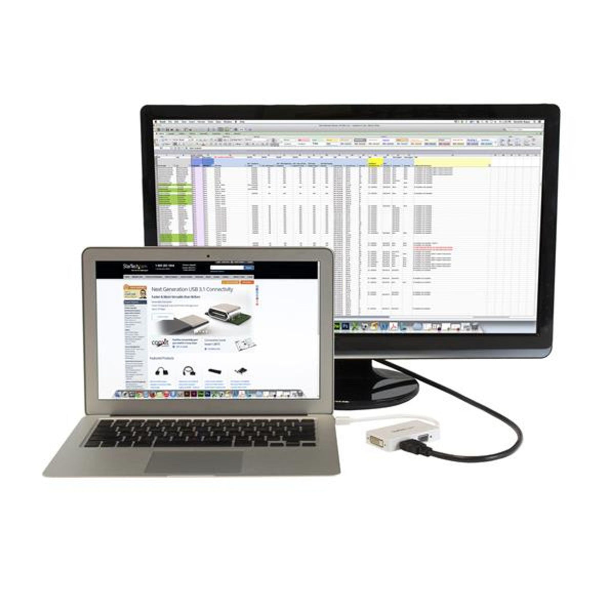 StarTech.com Mini DisplayPort to VGA DVI HDMI Adapter White 3-in-1 Converter