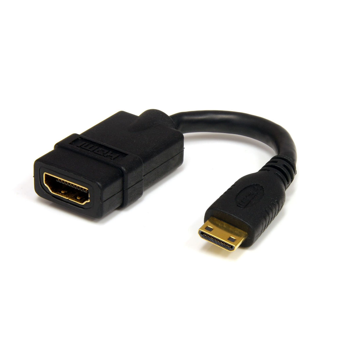 StarTech.com Mini HDMI to HDMI Adapter 4K 30Hz Gold Connectors Black