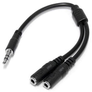StarTech.com Slim Stereo Splitter Cable 3.5mm Male to 2x 3.5mm Female Black