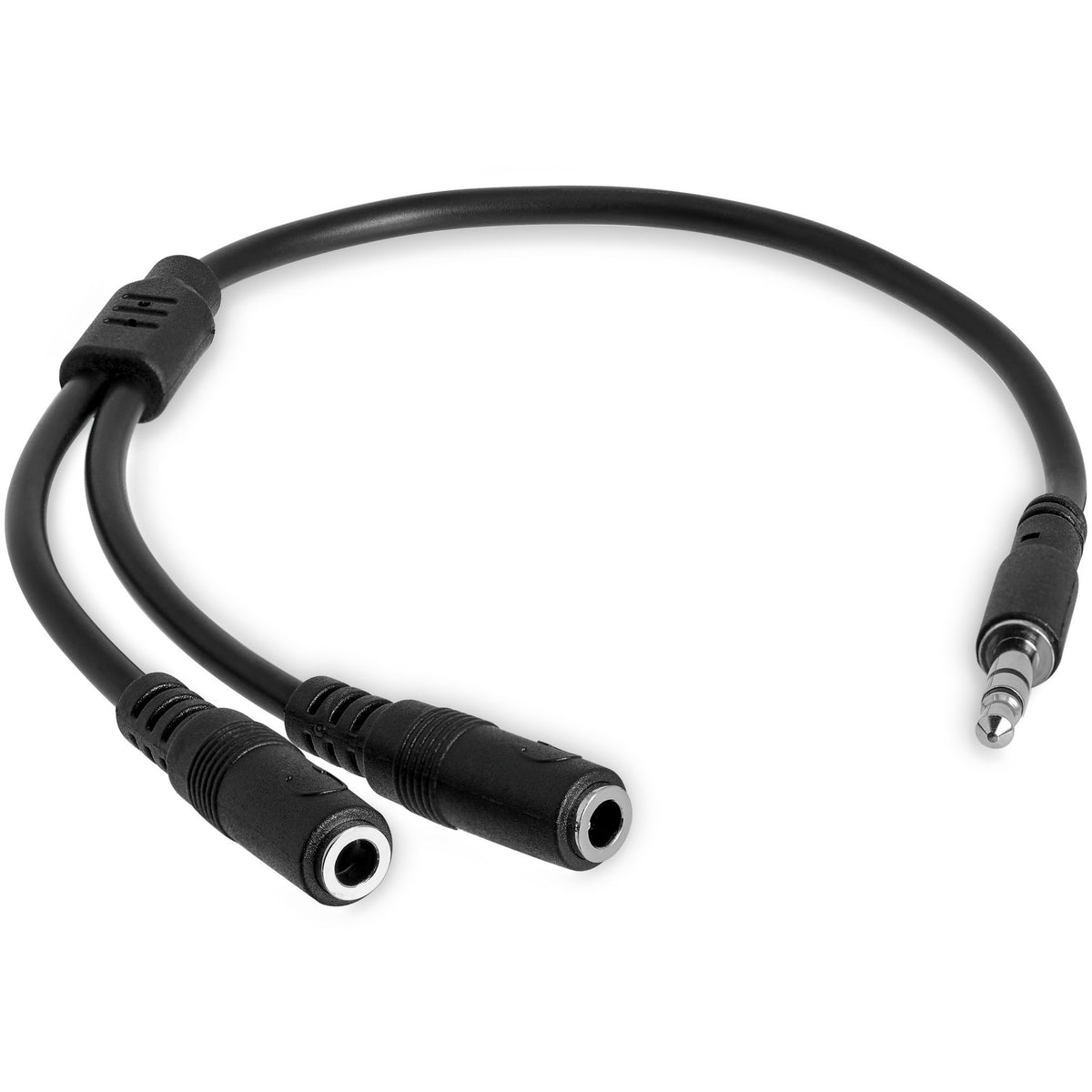 StarTech.com Slim Stereo Splitter Cable 3.5mm Male to 2x 3.5mm Female Black