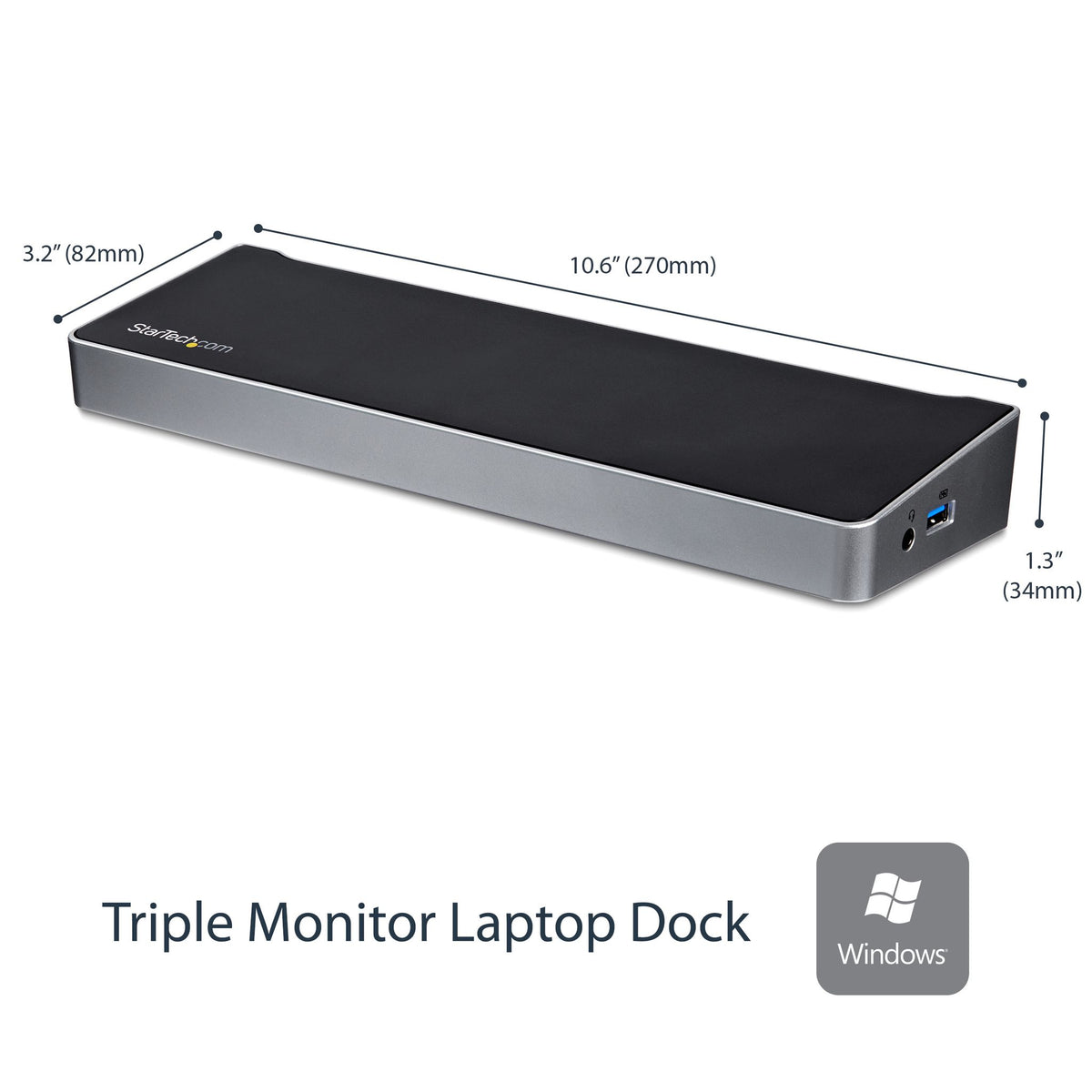 StarTech.com Triple Monitor USB 3.0 Docking Station 4K HDMI DP GbE USB-A