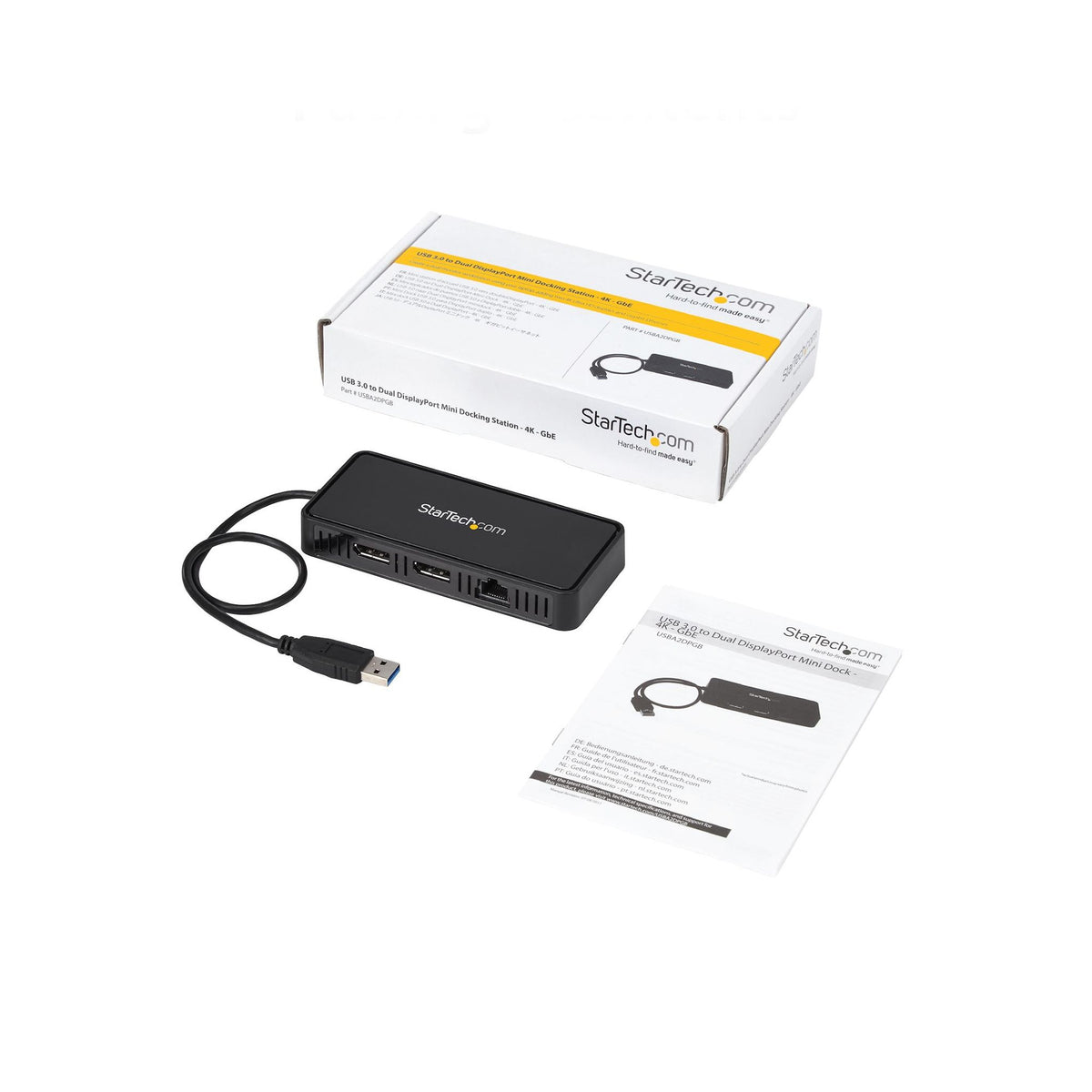 StarTech.com USB 3.0 Type-A Docking Station Black 4K DP HDMI Ethernet