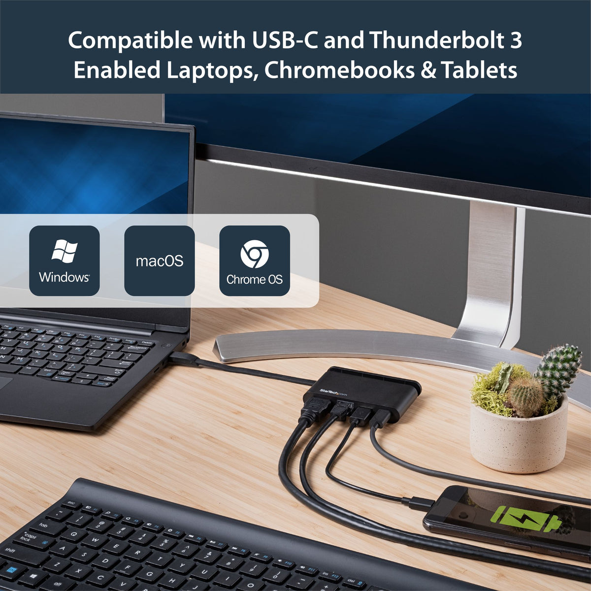 StarTech.com USB-C Docking Station 100W 3xUSB 3xUSB3 HDMI Ethernet