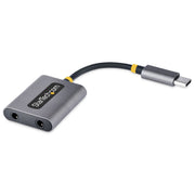 StarTech.com USB-C Dual Headphone Splitter with Mic Input 24-bit DAC