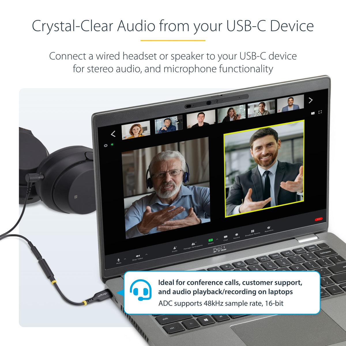 StarTech.com USB-C to 3.5mm Audio Adapter 32-bit DAC Stereo