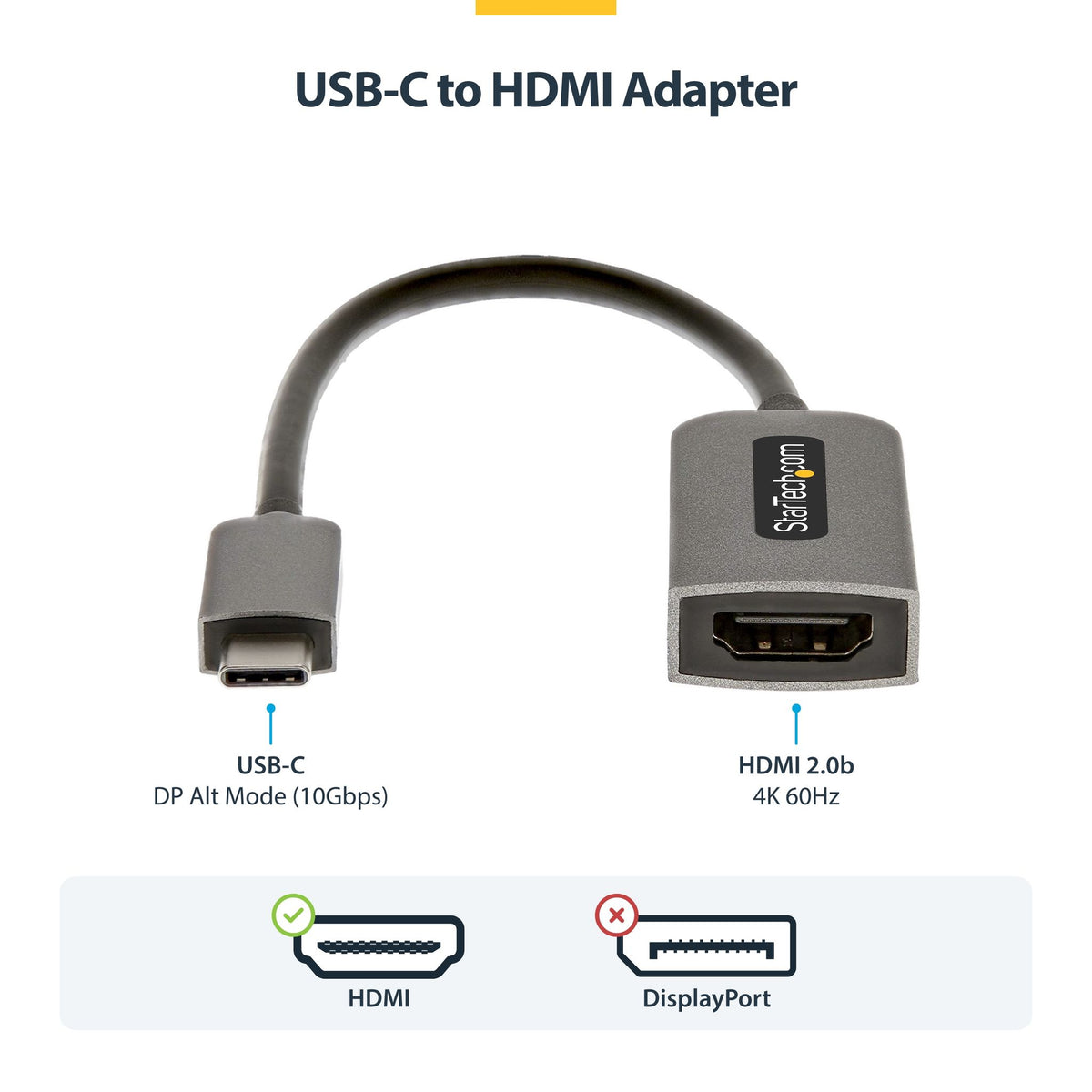 StarTech.com USB-C to HDMI Adapter 4K 60Hz HDR10