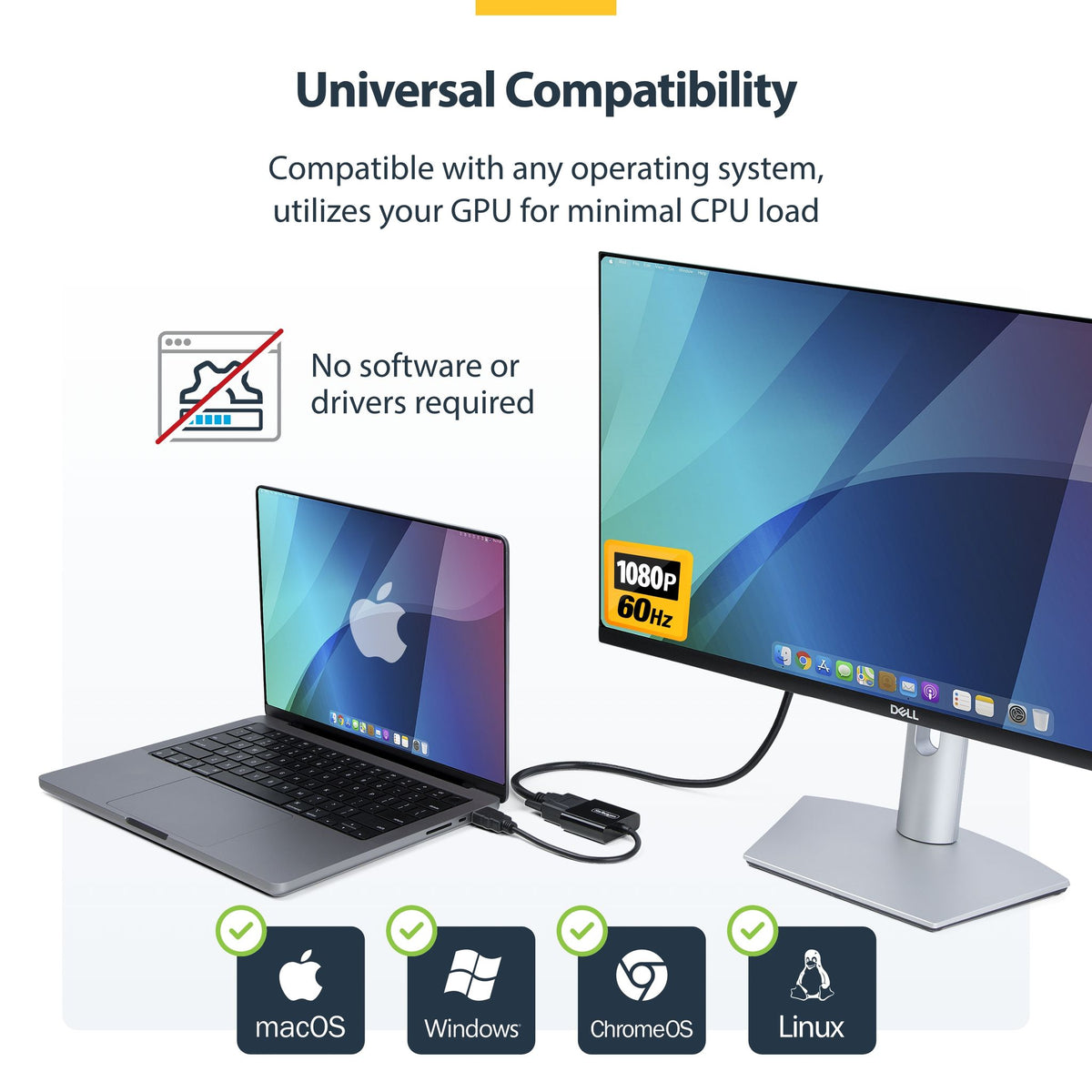 StarTech HDMI to VGA Adapter 1920x1080 1080p USB-Free Monitor Converter