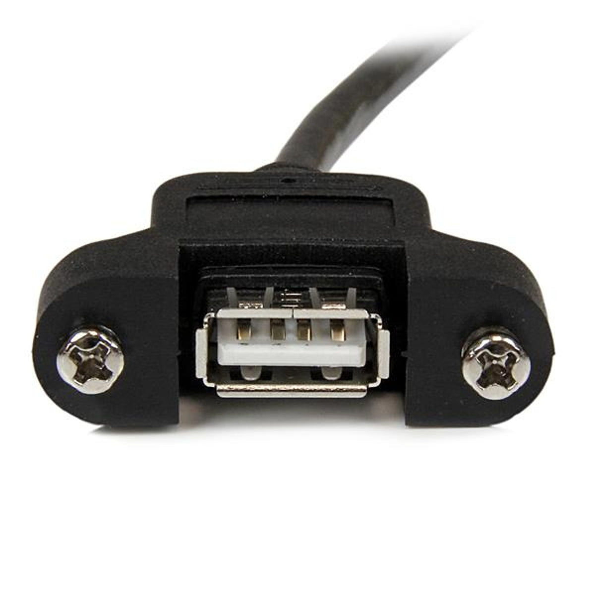 StarTech USB 2.0 1ft A/F Panel Mount Cable Black