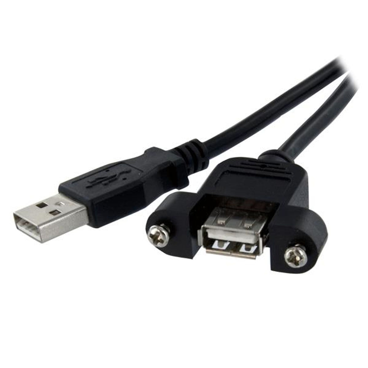 StarTech USB 2.0 1ft A/F Panel Mount Cable Black