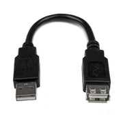 StarTech USB 2.0 6in A to A Extension Cable M/F Black