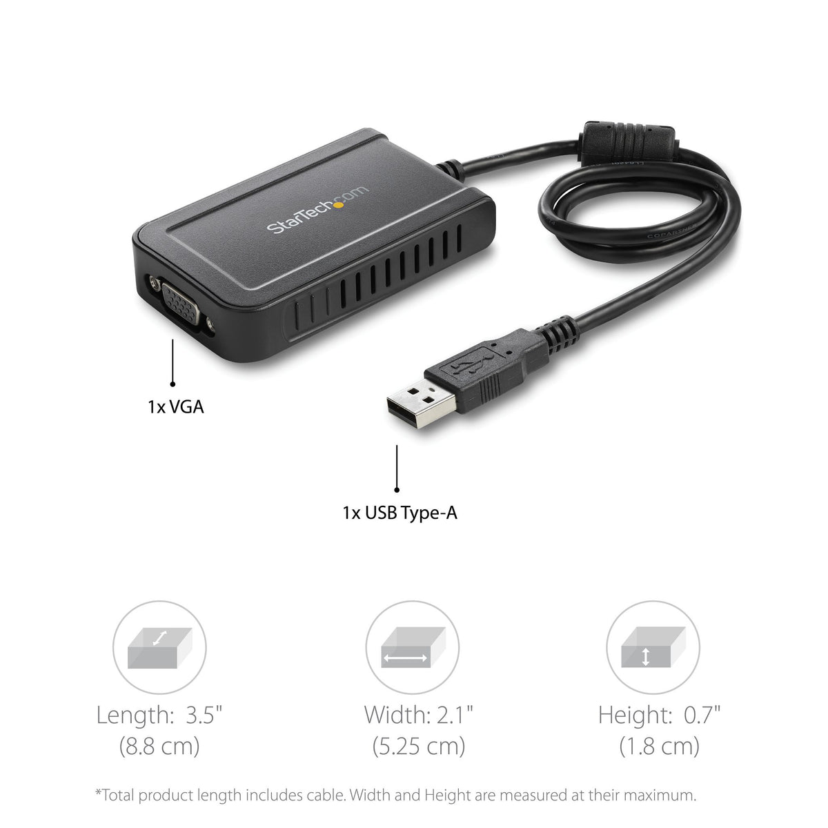 StarTech USB 2.0 to VGA Adapter 1920x1200 1080p Monitor Converter