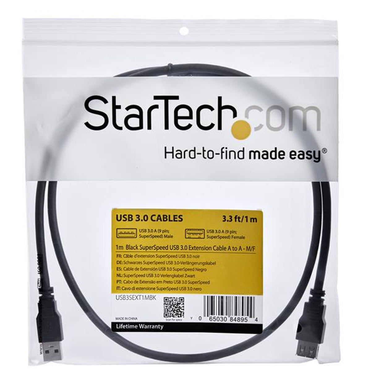StarTech USB 3.0 1M Extension Cable A/M F Black
