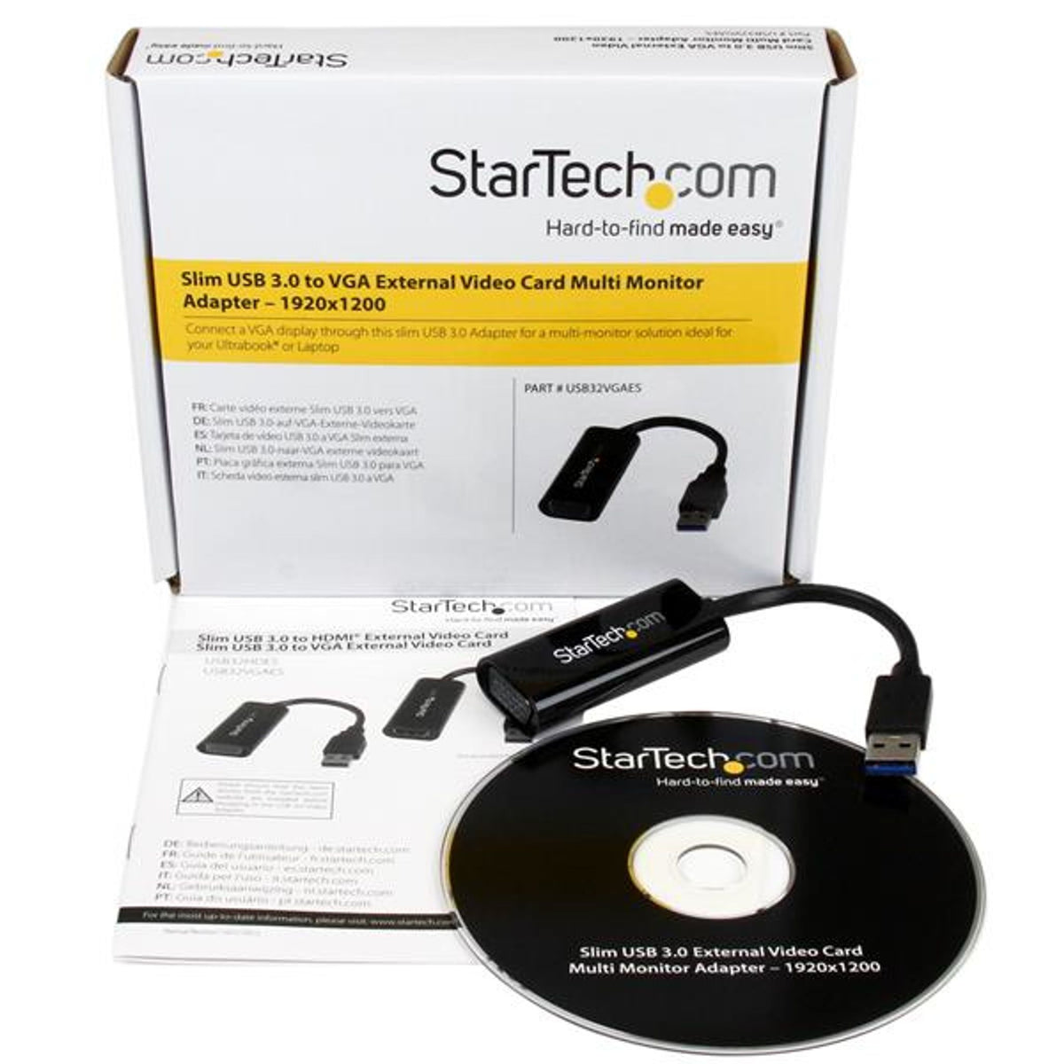 StarTech USB 3.0 to VGA Adapter 1920x1200 60Hz USB-A to VGA Monitor Converter