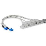 StarTech USB 4-Port A Female Slot Plate Adapter USB 2.0
