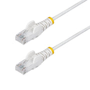 StarTech White Slim CAT6 Ethernet Cable 1m Snagless RJ45 UTP LSZH 28AWG Pure