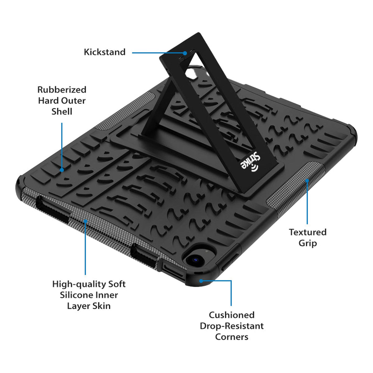 Strike Rugged Case for iPad 11th/10th Gen Black