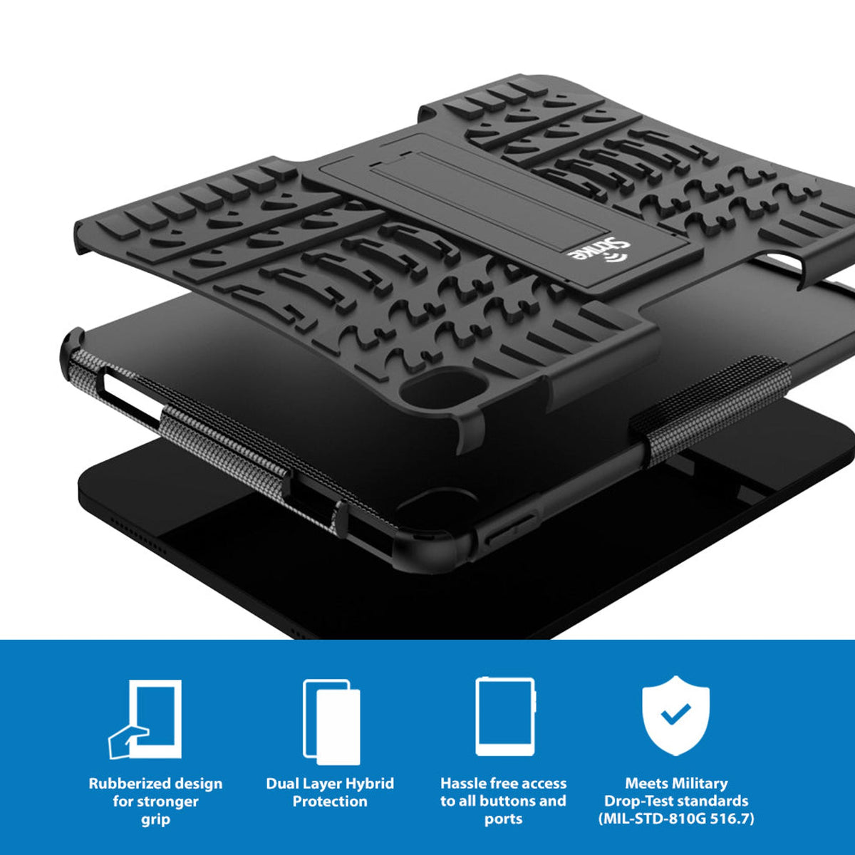 Strike Rugged Case for iPad 11th/10th Gen Black