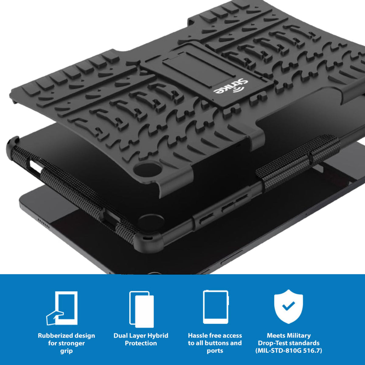 Strike Rugged Case for Samsung Galaxy Tab A9+ Black