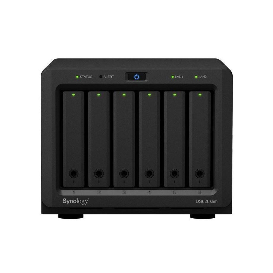 Synology DiskStation DS620 slim 6 Bay NAS Intel Celeron J3355 2GB DDR3L 2xRJ-45 1GbE LAN 2xUSB 3.0