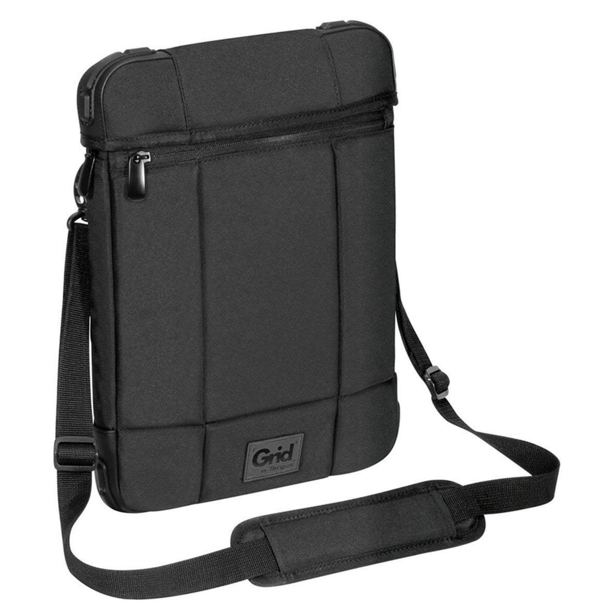 Targus 12" Grid High Impact Vertical Slipcase with Shoulder Strap - Black