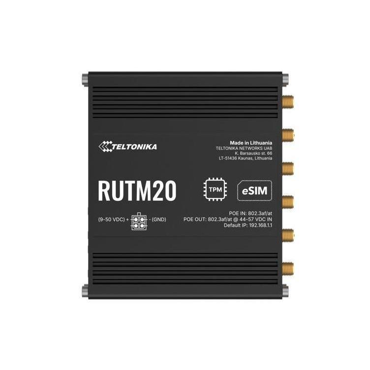 Teltonika RUTM20 Compact 5G Router Global 5G Dual SIM eSIM Active PoE PSU
