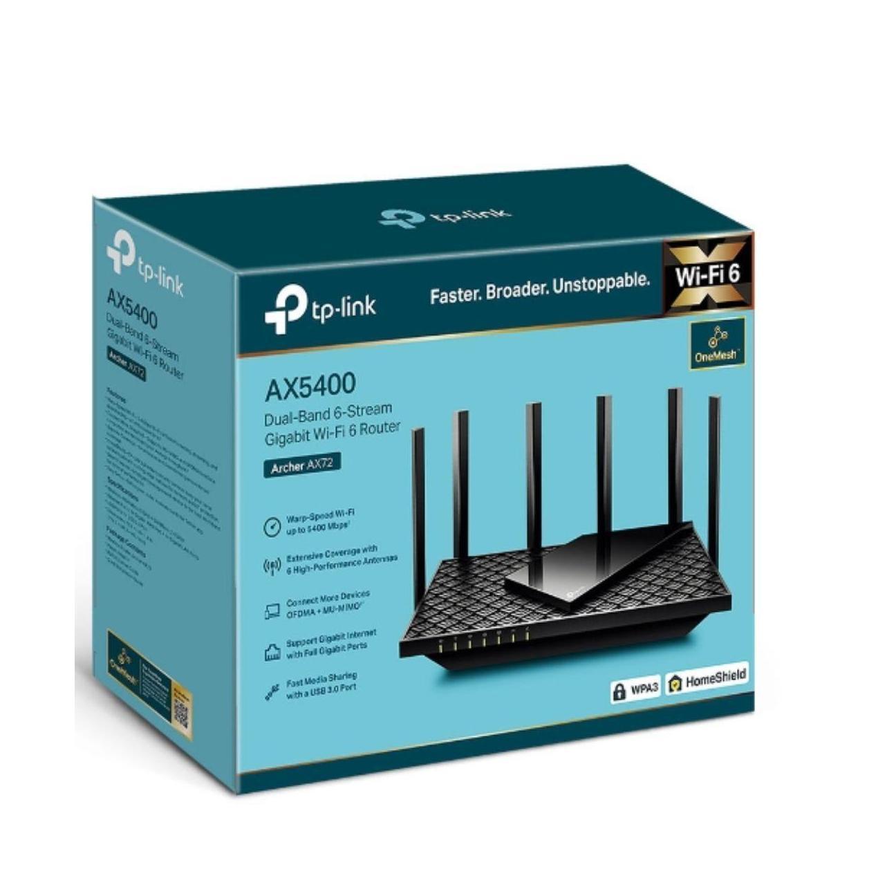 TP-Link Archer AX72 AX5400 Dual-Band Wi-Fi 6 Router 6x Antennas