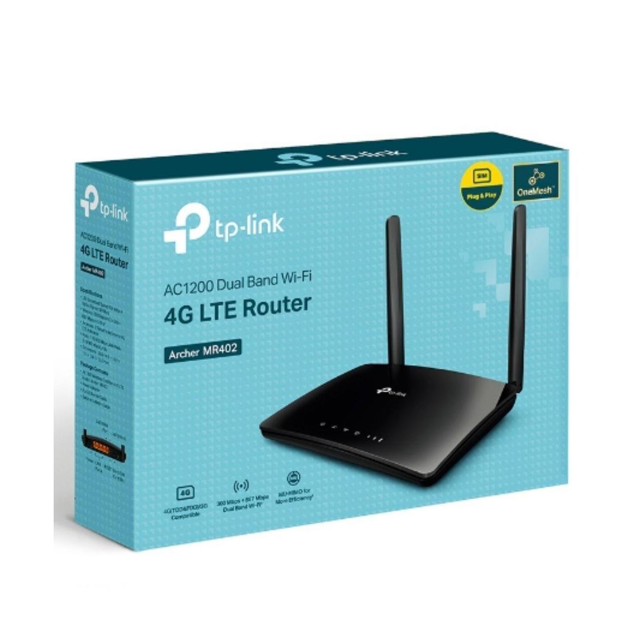 TP-Link Archer MR402 AC1200 Wireless Dual Band 4G LTE Router 867 Mbps at 5 GH...