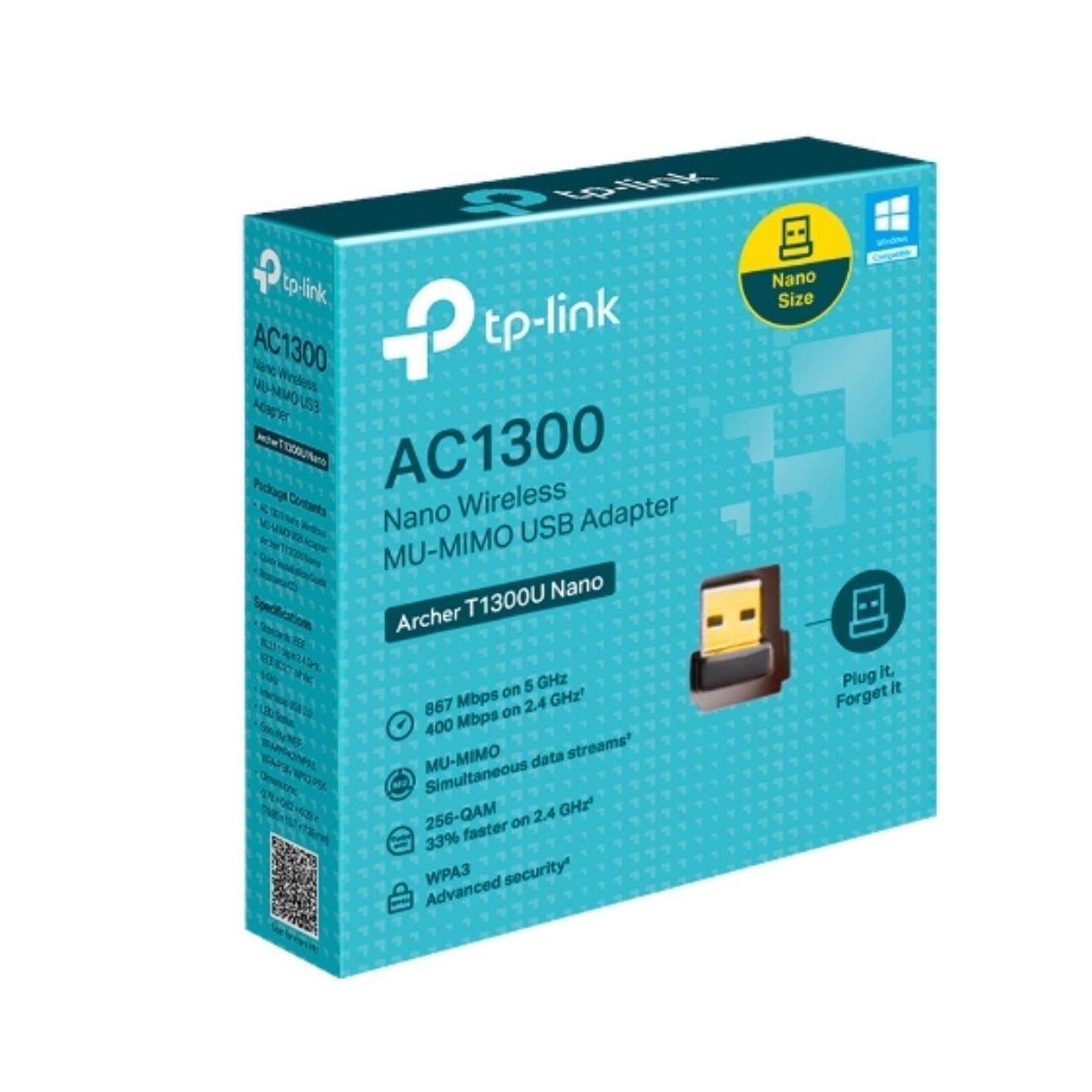 TP-Link Archer T1300U Nano AC1300 Nano Wireless MU-MIMO USB Adapter 1201 Mbps...