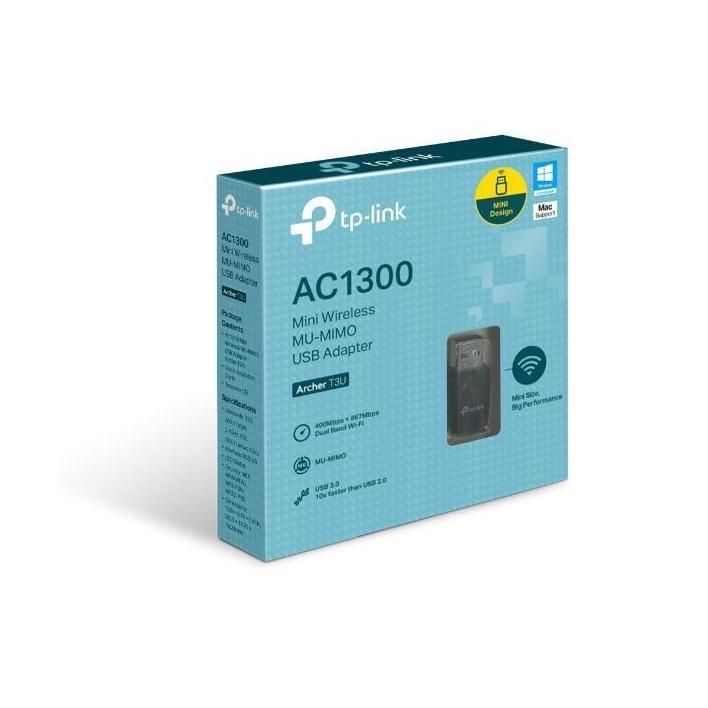 TP-Link Archer T3U AC1300 Mini Wireless MU-MIMO USB Adapter 867Mbps 5GHz 400Mbps 2.4GHz USB 3.0