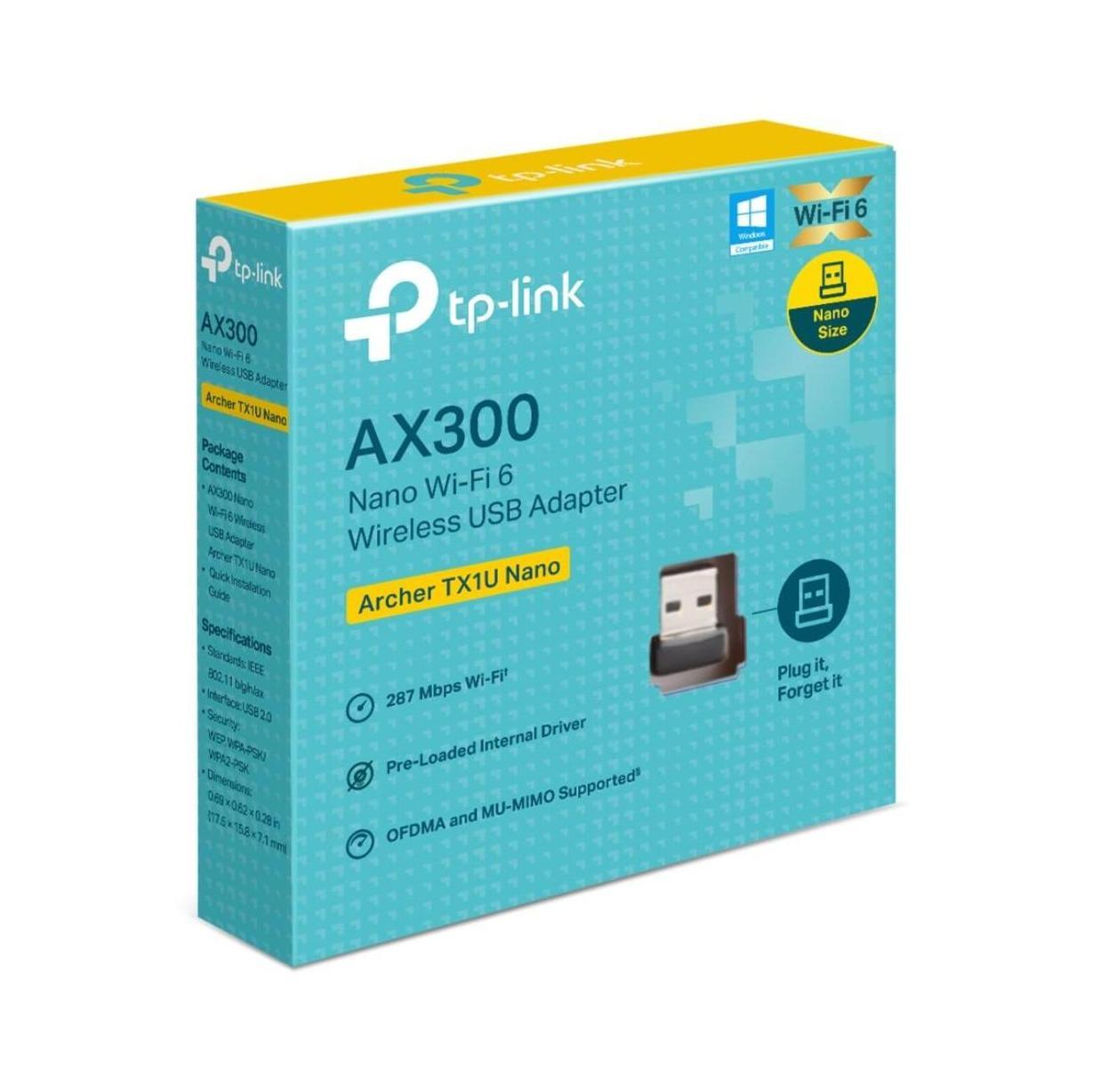 TP-Link Archer TX1U Nano AX300 Nano Wi-Fi 6 Wireless USB Adapter 287 Mbps at ...