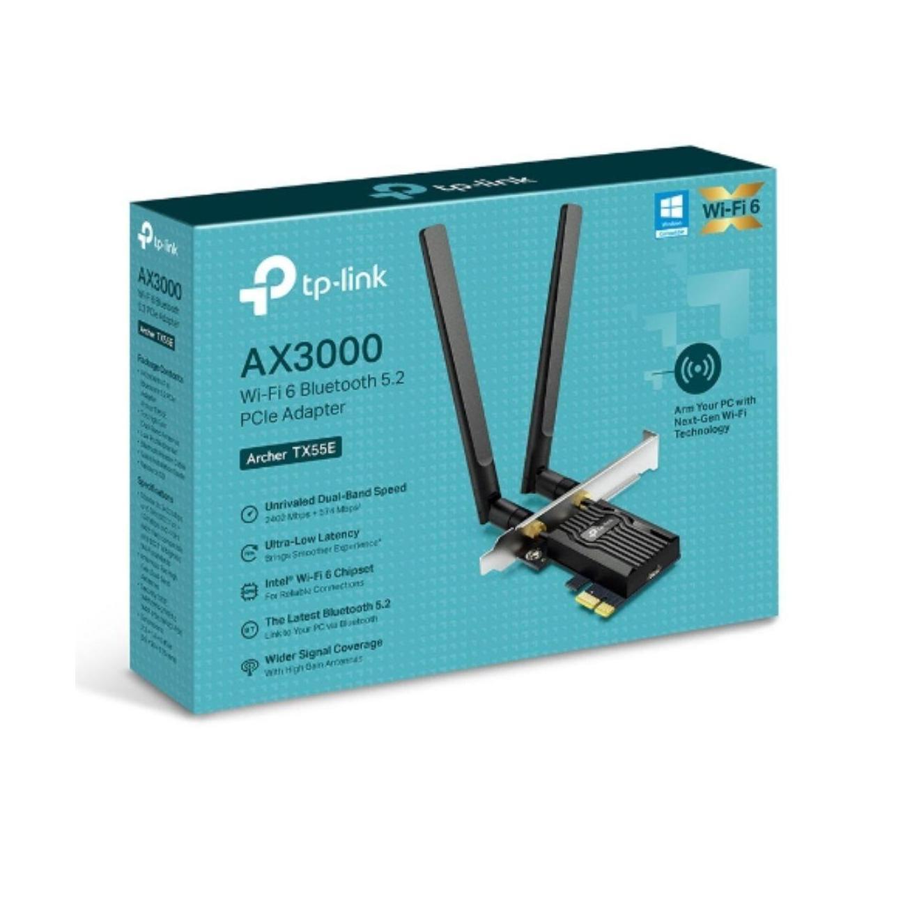 TP-Link Archer TX55E AX3000 Wi-Fi 6 2402Mbps 5GHz 574Mbps 2.4GHz PCIe Adapter