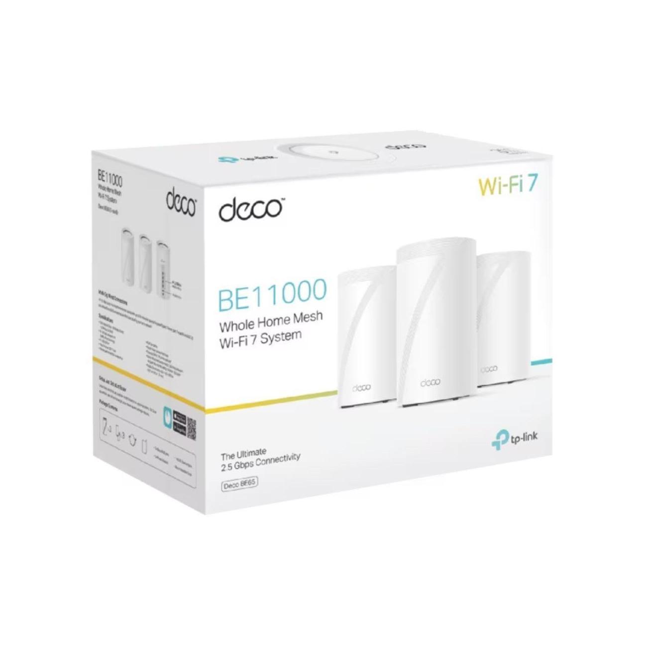 TP-Link Deco BE65(3-pack) BE11000 Whole Home Mesh Wi-Fi 7 System (WIFI7) 574 ...