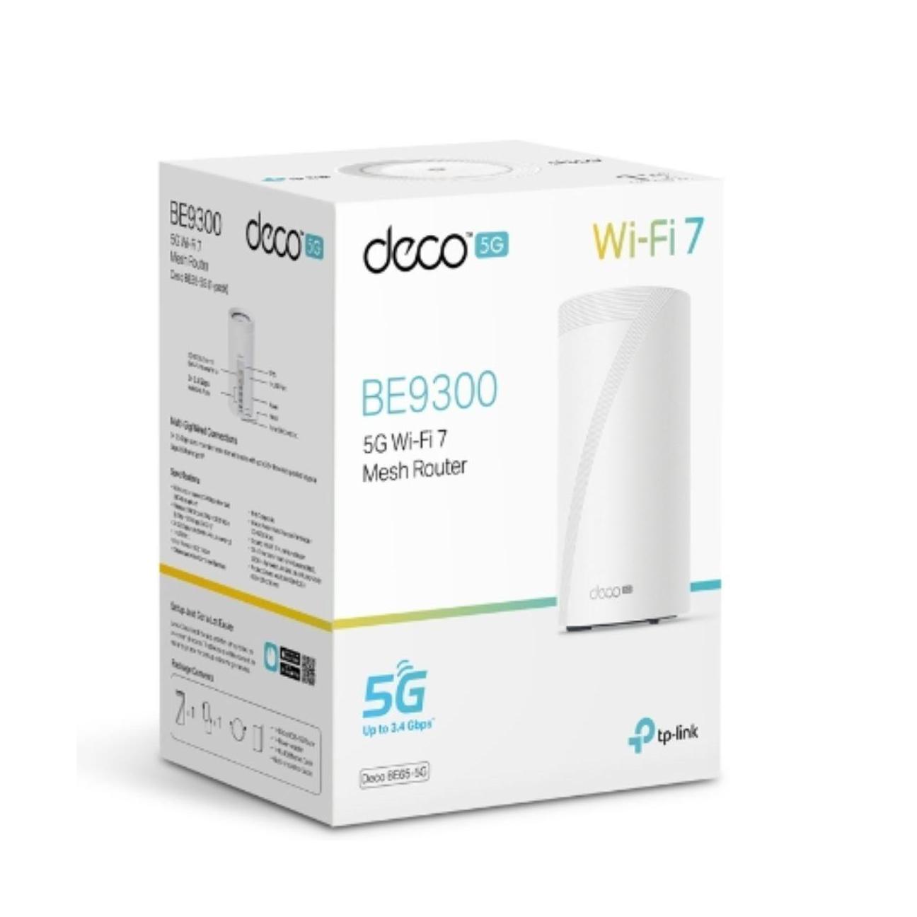 TP-Link Deco BE65-5G(1-pack) 5G BE9300 Tri-Band Whole Home Mesh Wi-Fi 7 Gatew...