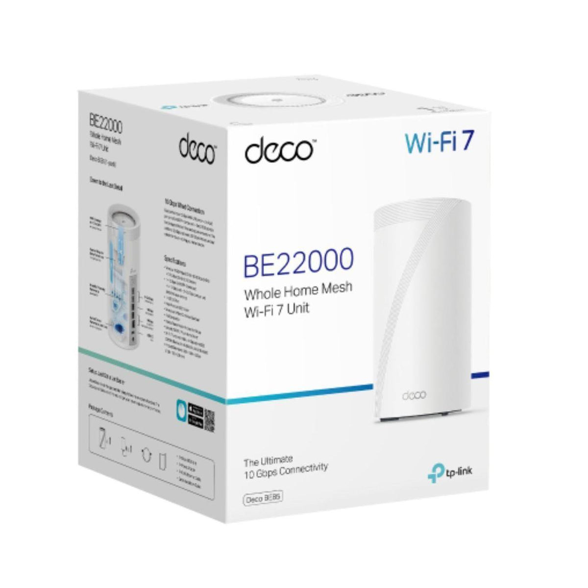 TP-Link Deco BE85(1-pack) BE22000 Tri-Band Whole Home Mesh Wi-Fi 7 System (WI...