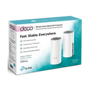 TP-Link Deco E4 AC1200 Whole Home Mesh Wi-Fi System (2-Pack) Dual-Band Seamless AI Roaming Gaming