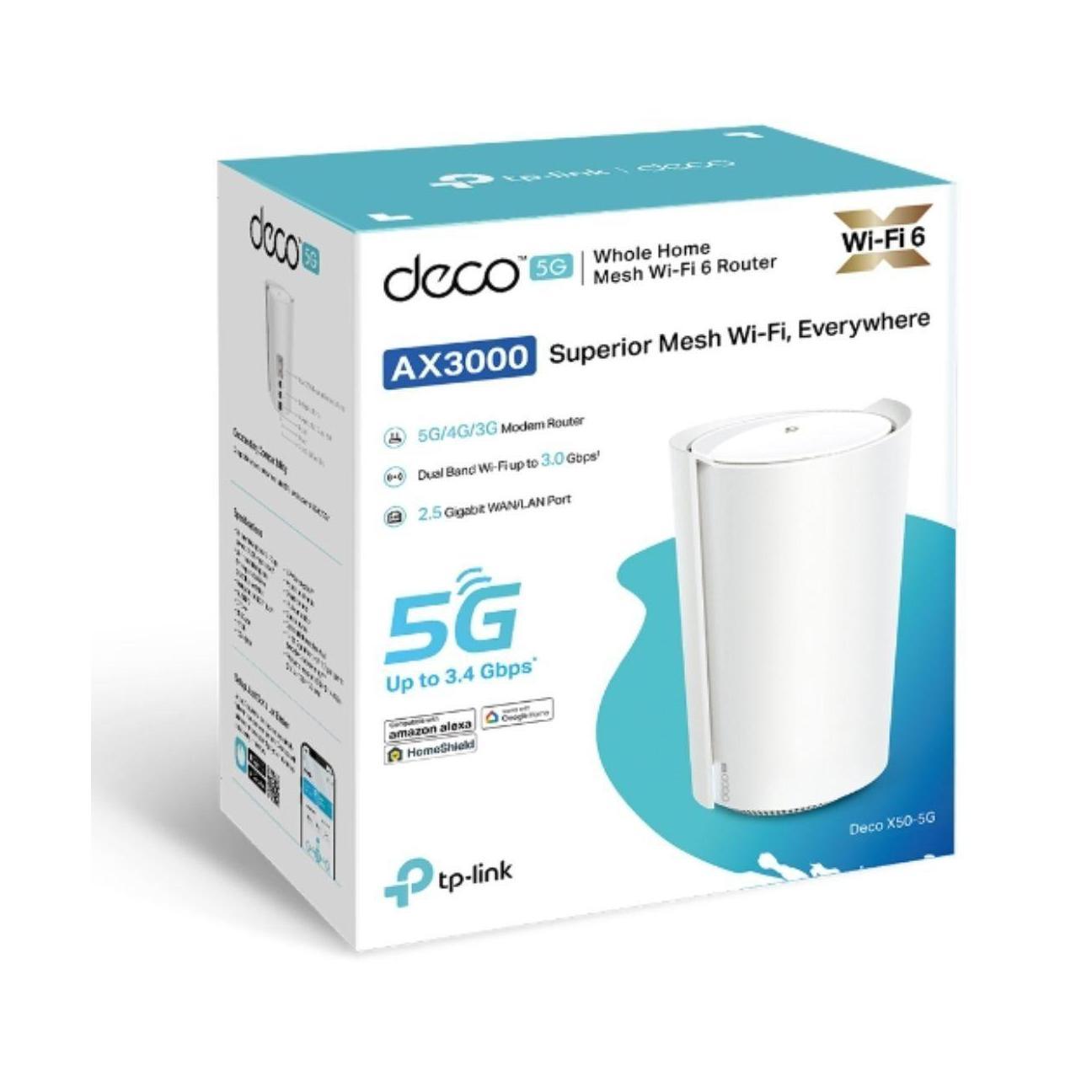 TP-Link Deco X50-5G(1-pack) 5G AX3000 Whole Home Mesh WiFi 6 Gateway 574 Mbps...