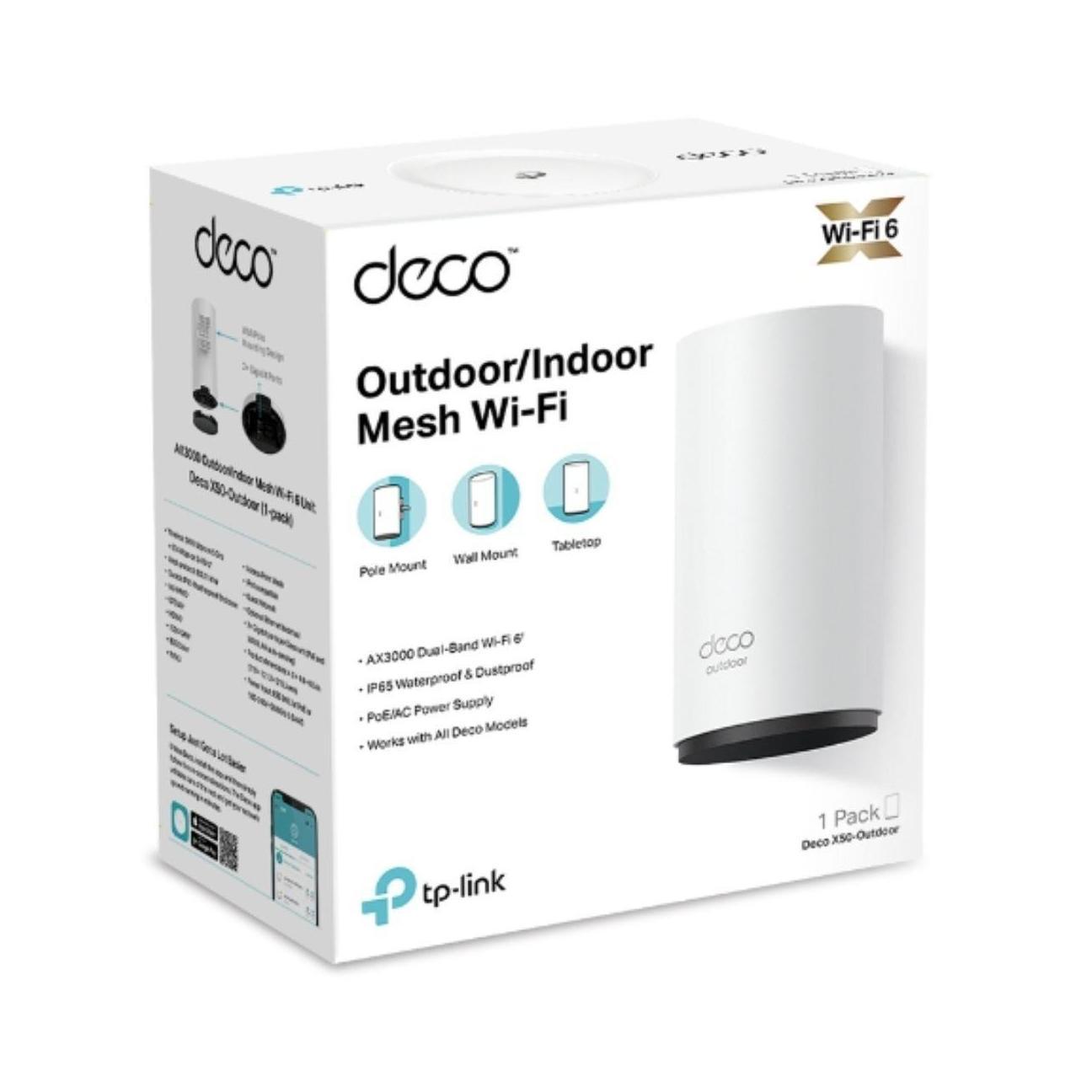 TP-Link Deco X50-Outdoor(1-pack) AX3000 Outdoor / Indoor Whole Home Mesh WiFi...