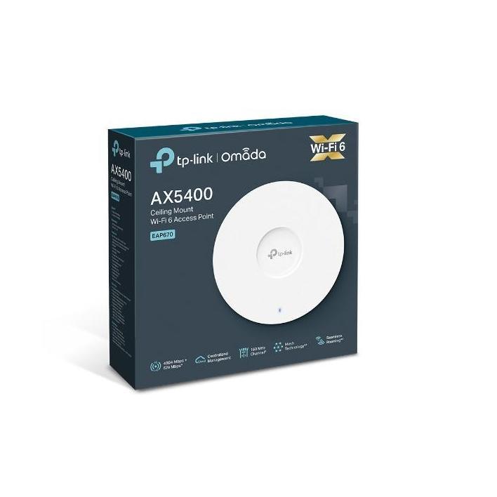 TP-Link EAP670 AX5400 Ceiling Mount WiFi 6 Access Point 574Mbps 2 4GHz 4804Mbps